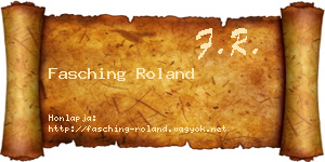 Fasching Roland névjegykártya