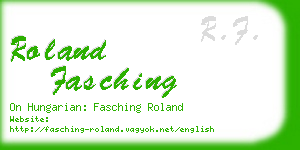 roland fasching business card